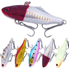 LURESMEOW Lipless Crankbait, Rattle Trap Fishing Lures for Freshwater Saltwater, Lipless Crankbaits for Bass Fishing Lure Set for Bass Trout Walleye Redfish Pike, 5pcs with Box