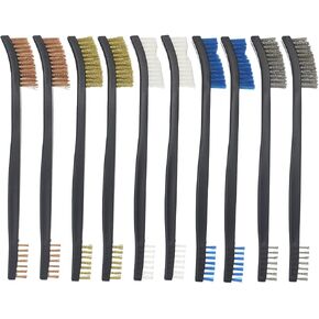 Motanar 10-Pack Double-Ended All Purpose Gun Cleaning Brushes 7" inch Brass Steel Nylon Bristle Brushes