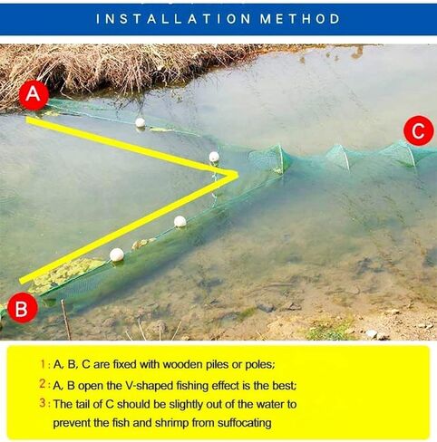 Lawaia Crawfish Trap Fish Trap Fishing Net Collapsible Crab Trap/Portable Minnow Trap Folded Cast Net with Float and Chain for Shrimp,Lobster,Crab(3m) in Kuwait