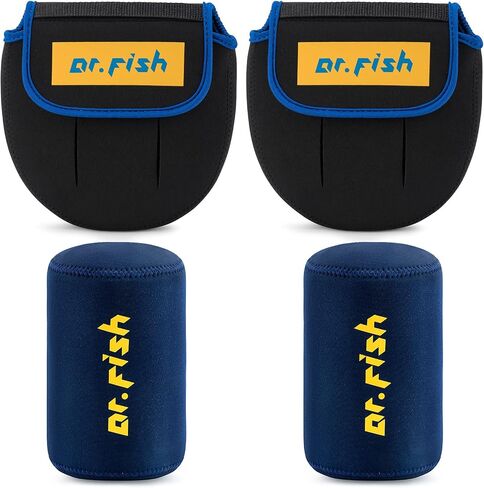 Dr.Fish Spinning Reel Cover, Fits 1000-3000, with 2 Round Baitcast Reel Cover Neoprene Fishing Reel Bag with Handle Slot, Spinning Reel Storage Case Pouch Reel Accessories in Saudi Arabia