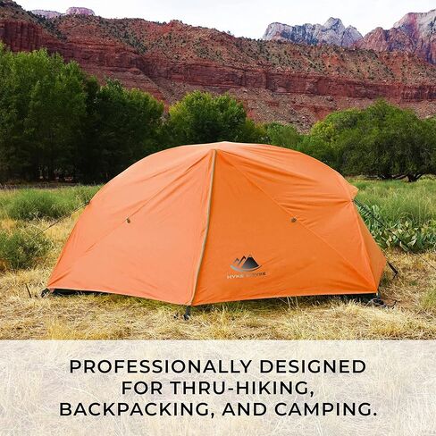 Hyke & Byke Zion Hiking & Backpacking Tent - 3 Season Ultralight, Waterproof Tent for Camping w/Rain Fly and Footprint - 2 Person - Forest Green in Kuwait