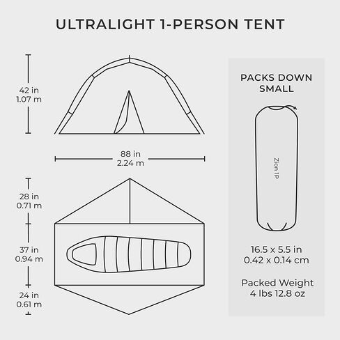 Hyke & Byke Zion Hiking & Backpacking Tent - 3 Season Ultralight, Waterproof Tent for Camping w/Rain Fly and Footprint - 2 Person - Forest Green in Kuwait