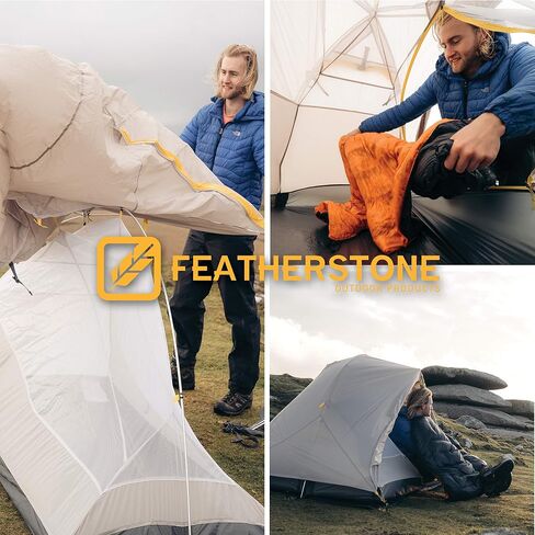 Featherstone Backpacking Tents for Camping & Hiking 1-2 Person | Lightweight, Waterproof, 3-Season, Compact, Dual-Layer - Includes Footprint, Stakes, Repair Splint, & Mesh Gear Loft in Saudi Arabia