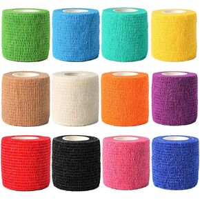 12 Pack Self Adhesive Bandage Wrap, 1" x 5 Yards, Cohesive Athletic Tape in Saudi Arabia