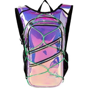 Hydration Backpack Pack with Cool Lights, 2L Water Bladder, Lightweight Bag for Running, Hiking, Bike, Climbing, Music Festival Essential, and Rave.