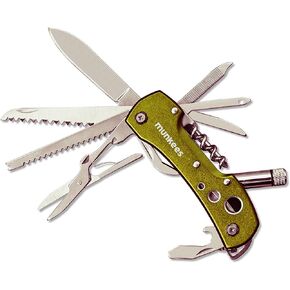 أدوات جيب متعددة الوظائف 14 في 1 من مونكيز مع مصابيح LED وسكاكين ومقص ومسامير مفاتيح ومفكات براغي للأماكن الخارجية والتخييم وصيد الأسماك in Kuwait