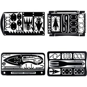 البقاء على قيد الحياة MultiTool بطاقة الحجم، علة خارج حقيبة CampingTool، أفضل Multitool للتخييم والبرية البقاء على قيد الحياة Preppers Gear، الصيد التخييم المشي لمسافات طويلة الصيد طقم الطوارئ 4 حزمة in Kuwait