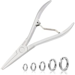 Booms Fishing SR4 Fishing Split Ring Pliers,Stainless Steel Tackle Split Ring Pliers,Saltwater Resistant Fishing Tools