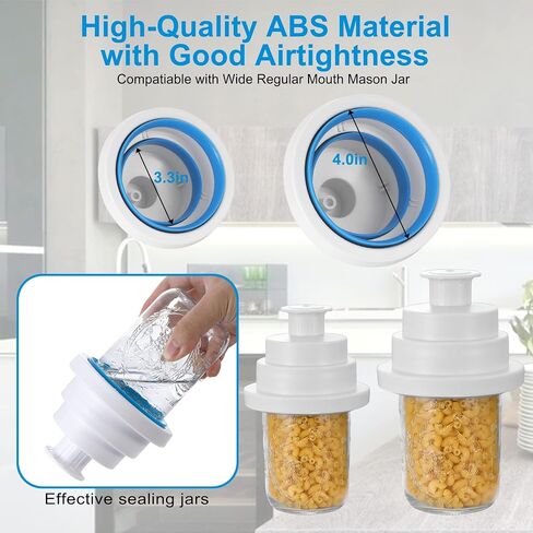 2 in 1 Mason Jar Vacuum Sealer - Food Vacuum Sealer Food Jar Protector Vacuum Sealing Kit For Wide-Mouth And Regular-Mouth Mason Jars, in Saudi Arabia