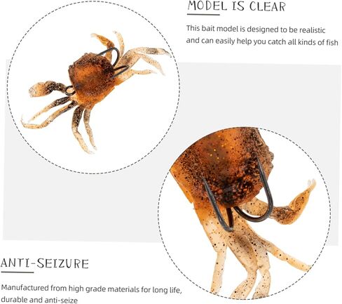 Toddmomy 4 pcs Baits Home Fishing for with Simulation Soft Lifelike Wall Crab Bait Hooks Saltwater Kit Supple Freshwater D Vivid Shop Brown Life-Like Supplies Sea Hanging Gear in Saudi Arabia