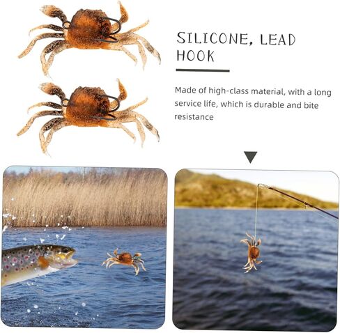 Toddmomy 4 pcs Baits Home Fishing for with Simulation Soft Lifelike Wall Crab Bait Hooks Saltwater Kit Supple Freshwater D Vivid Shop Brown Life-Like Supplies Sea Hanging Gear in Saudi Arabia