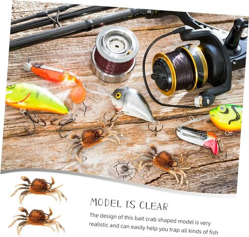 Toddmomy 4 pcs Baits Home Fishing for with Simulation Soft Lifelike Wall Crab Bait Hooks Saltwater Kit Supple Freshwater D Vivid Shop Brown Life-Like Supplies Sea Hanging Gear in Saudi Arabia