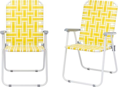 Patio Lawn Chairs Folding Chairs Set of 2, Webbed Folding Chair Outdoor Beach Chair Portable Camping Chair for Yard, Garden (Blue 1) in Saudi Arabia