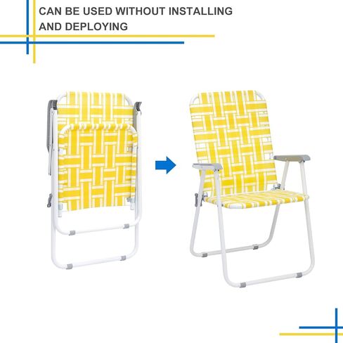 Patio Lawn Chairs Folding Chairs Set of 2, Webbed Folding Chair Outdoor Beach Chair Portable Camping Chair for Yard, Garden (Blue 1) in Saudi Arabia