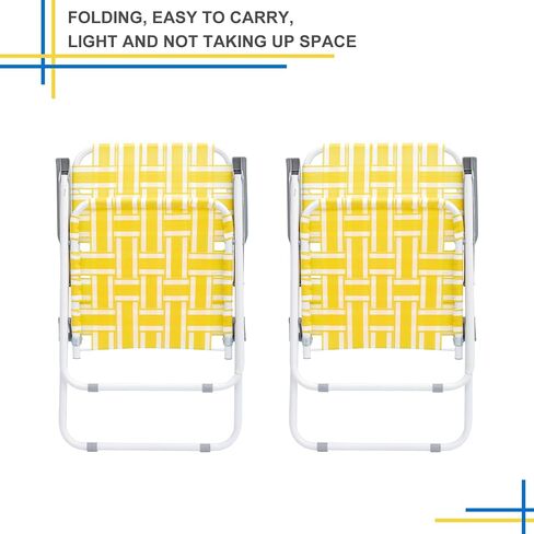 Patio Lawn Chairs Folding Chairs Set of 2, Webbed Folding Chair Outdoor Beach Chair Portable Camping Chair for Yard, Garden (Blue 1) in Saudi Arabia