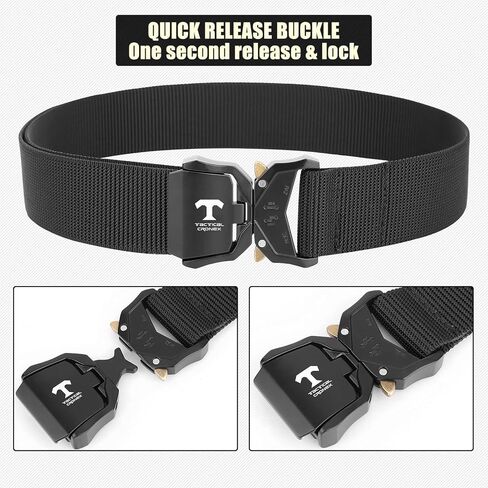 أحزمة تكتيكية للرجال، حزام المشي لمسافات طويلة العسكري مقاس 1.5 بوصة من النايلون، حزام عمل مخفي، حزام حمل سريع الإصدار، حزام EDC in Kuwait
