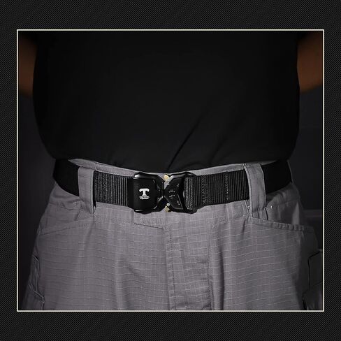 أحزمة تكتيكية للرجال، حزام المشي لمسافات طويلة العسكري مقاس 1.5 بوصة من النايلون، حزام عمل مخفي، حزام حمل سريع الإصدار، حزام EDC in Kuwait