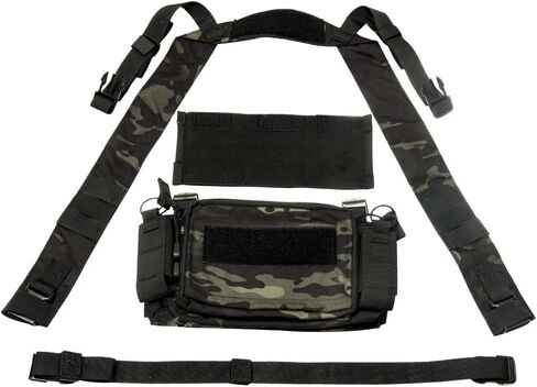 Roseboon Tactical Vest Outdoor Chest Rig Ultra-Light Breathable Combat Training Vest Adjustable for Adult Modular Chest Rig in Kuwait