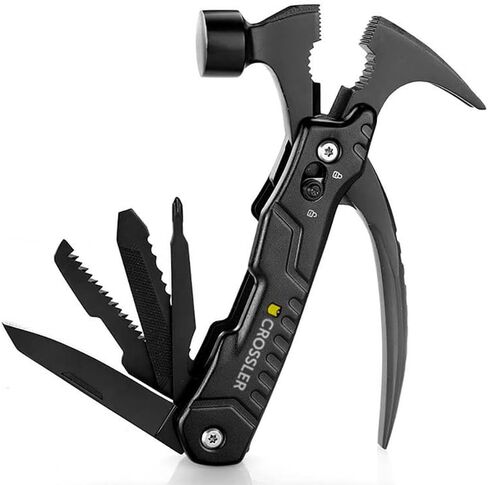 CROSSLER Multi Tool Hammer, 14-in-1 Multi-Functional Hammer, Survival Portable Multitool with Hammer, Camping Accessories Survival Gear, Anniversary Unique Gifts for Him Boyfriend Husband in Saudi Arabia