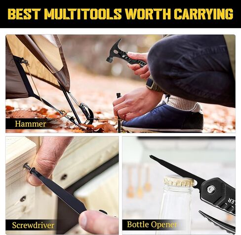 CROSSLER Multi Tool Hammer, 14-in-1 Multi-Functional Hammer, Survival Portable Multitool with Hammer, Camping Accessories Survival Gear, Anniversary Unique Gifts for Him Boyfriend Husband in Saudi Arabia