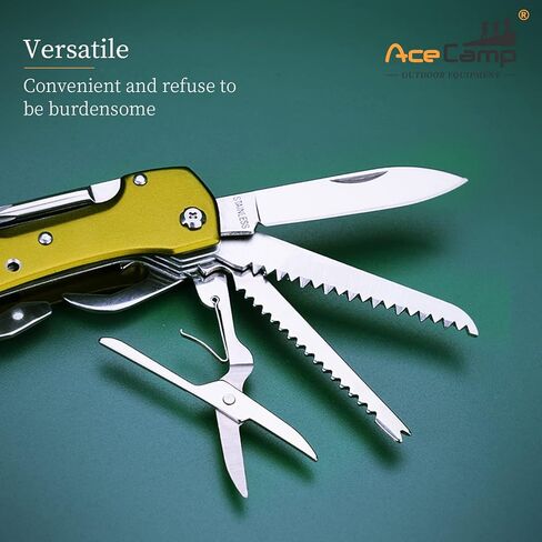 أدوات جيب متعددة الوظائف 14 في 1 من مونكيز مع مصابيح LED وسكاكين ومقص ومسامير مفاتيح ومفكات براغي للأماكن الخارجية والتخييم وصيد الأسماك in Kuwait