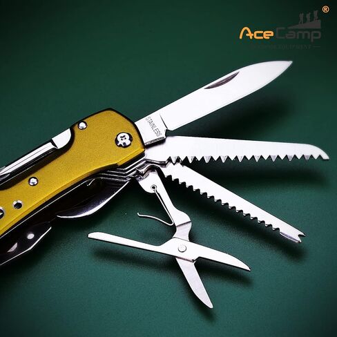 أدوات جيب متعددة الوظائف 14 في 1 من مونكيز مع مصابيح LED وسكاكين ومقص ومسامير مفاتيح ومفكات براغي للأماكن الخارجية والتخييم وصيد الأسماك in Kuwait