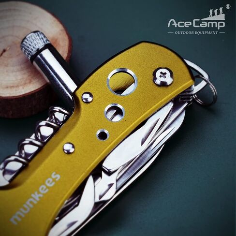 أدوات جيب متعددة الوظائف 14 في 1 من مونكيز مع مصابيح LED وسكاكين ومقص ومسامير مفاتيح ومفكات براغي للأماكن الخارجية والتخييم وصيد الأسماك in Kuwait