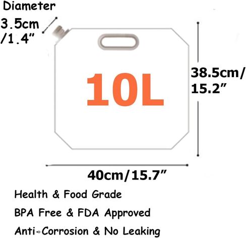 SUPANT Collapsible Emergency Water Jug Container Bag, Freezable, BPA Free Plastic Water Carrier Tank, Outdoor Folding Water Bag for Sport Camping Riding Mountaineer Backoacking, Food Grade in Kuwait