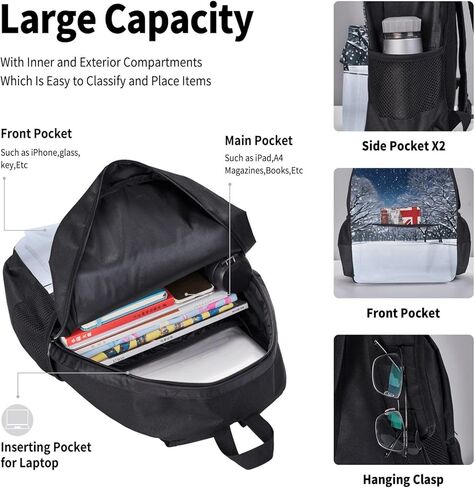 NEZIH خريطة العالم الجغرافيا على ظهره حقيبة السفر Daypack مع صندوق الغداء حقيبة أقلام رصاص 3 قطعة مجموعة حقيبة الظهر عادية موضة حقائب الظهر in Kuwait