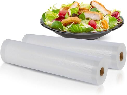 NutriChef Automatic Vacuum Air Sealing System Preservation & NutriChef Vacuum Sealer Bags 11x50 Rolls 2 pack & NutriChef Vacuum Sealer Bags 8x50 Rolls 2 pack for Food Saver in Kuwait
