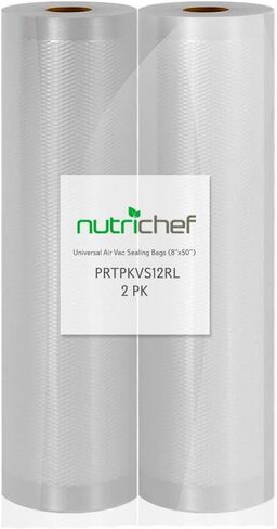 NutriChef Automatic Vacuum Air Sealing System Preservation & NutriChef Vacuum Sealer Bags 11x50 Rolls 2 pack & NutriChef Vacuum Sealer Bags 8x50 Rolls 2 pack for Food Saver in Kuwait