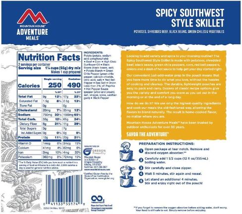 Mountain House Spicy Southwest Style Skillet | Freeze Dried Backpacking & Camping Food & Chicken Fajita Bowl | Freeze Dried Backpacking & Camping Food in Saudi Arabia