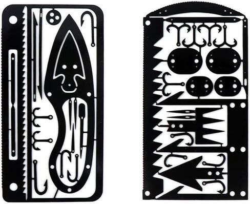 البقاء على قيد الحياة MultiTool بطاقة الحجم، علة خارج حقيبة CampingTool، أفضل Multitool للتخييم والبرية البقاء على قيد الحياة Preppers Gear، الصيد التخييم المشي لمسافات طويلة الصيد طقم الطوارئ 4 حزمة in Kuwait