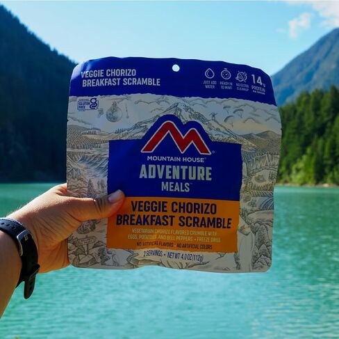 Mountain House Veggie Chorizo Breakfast Scramble | Freeze-Dried Backpacking & Camping Food | Gluten-Free & Vegetarian | 2-Servings in Saudi Arabia