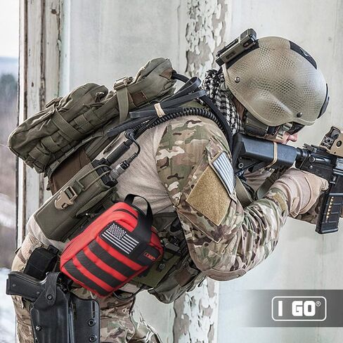 مجموعة الإسعافات الأولية I GO Survival، 251 قطعة من حقيبة الإسعافات الأولية التكتيكية للصدمات، حقيبة طوارئ متوافقة مع مولي للتخييم في الهواء الطلق والمشي لمسافات طويلة وحقائب الظهر والسفر in Kuwait
