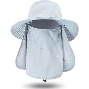 Sun Hat for Men Women, Summer UV Sun Protection Wide Brim Fishing Hat for Men with Face Cover & Neck for Hiking in Saudi Arabia