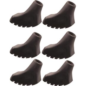 Trekking Poles Tips Set - Pack of 6 to 8 Replacement Rubber Trek Cane Tips Protectors Fit Most Walking Hiking Sticks - 11 mm Diameter by HAPLUSTAR