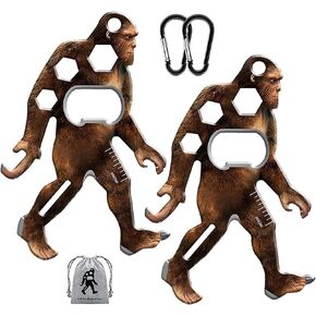 مجموعة أدوات متعددة من Haigoo Bigfoot مكونة من قطعتين، حلقات تسلق أدوات طويلة من الفولاذ المقاوم للصدأ، هيكل مدمج من الفولاذ المقاوم للصدأ للمشي لمسافات طويلة والتجديف والتخييم والسفر والهدايا الخارجية للرجال والنساء