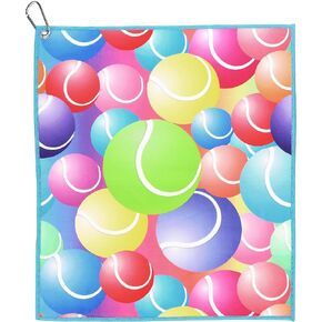 Millie Rose Tennis Towels in Multi Fashion Prints - Soft Microfiber Cotton 15x17 inch Tennis Towels with Carabiner Clip - Tennis Gifts (Aces!)