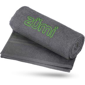 Zumi 100% Cotton Quick Dry Large Travel Towel - Soft, Thin, Compact, Highly Absorbent, Lightweight Camping Towel for Beach, Gym, Bath, Shower, Swimming, Dorm, RV - Gray in Saudi Arabia