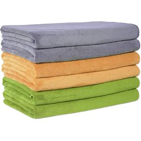 JML Microfiber Bath Towel Sets (6 Pack, 27" x 55") -Extra Absorbent, Fast Drying, Multipurpose for Swimming, Fitness, Sports, Yoga, Grey 6 Count in Saudi Arabia