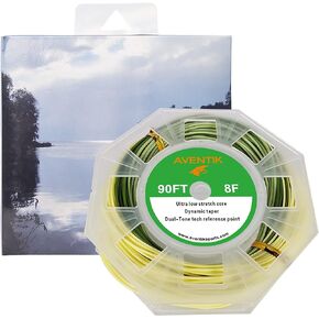 Aventik Tri-Colored Fly Line Fishing Floating Line Percerption Line Weight Forward Fishing Line Ultra Low Stretch Core Loops Line Loading Zoom Welded Loops Line ID