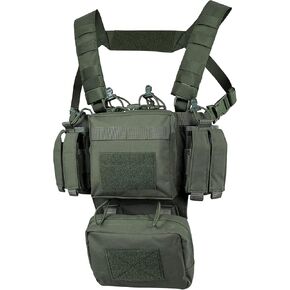 VISMIX Tactical Chest Rig, Adjustable&Detachable Molle Chest Rigs with Mag Pouch
