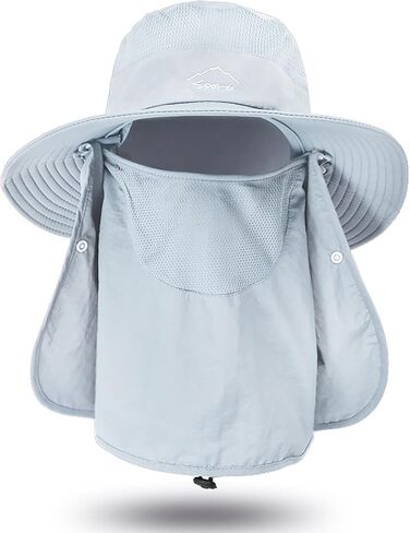 Sun Hat for Men Women, Summer UV Sun Protection Wide Brim Fishing Hat for Men with Face Cover & Neck for Hiking in Kuwait