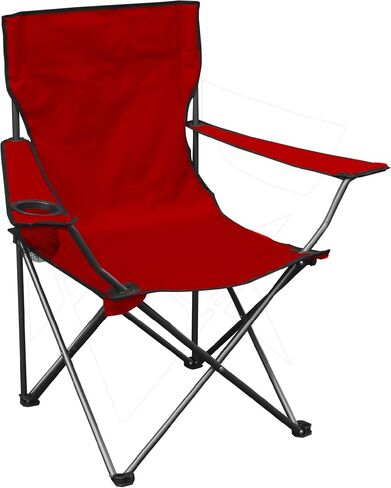Quik Shade Chair Portable Folding Chair with Arm Rest Cup Holder and Carrying and Storage Bag, Red (146115) in Saudi Arabia