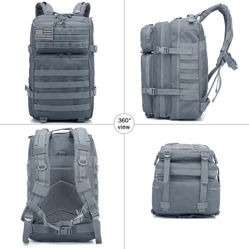 45L Military Tactical Backpacks For Men Women Molle Bag 3 Day Assault Pack Hiking Rucksack with USA Flag Patch (Army Green) in Saudi Arabia