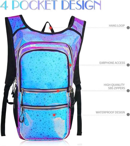 Hydration Pack, Water Backpack with 3L Hydration Bladder Lightweight Insulation, Festival Essential, Rave Hydration Backpack, Hydropack Backpack for Rave, Hiking, Biking, Running, Festival Gear in Kuwait