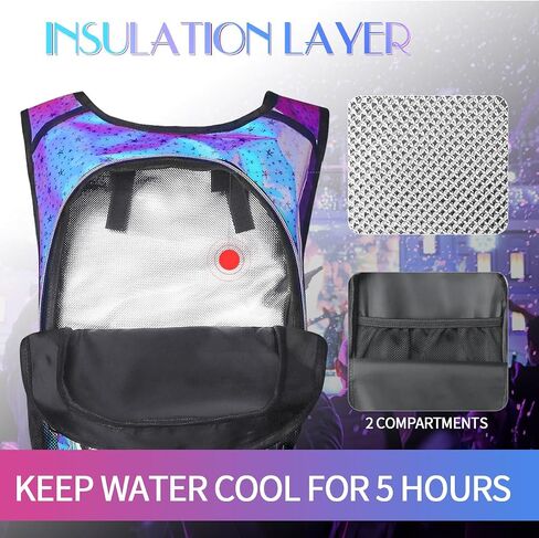 Hydration Pack, Water Backpack with 3L Hydration Bladder Lightweight Insulation, Festival Essential, Rave Hydration Backpack, Hydropack Backpack for Rave, Hiking, Biking, Running, Festival Gear in Kuwait