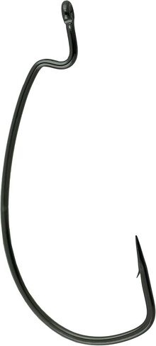 Worm Hook, Size 4/0, Needle Point, Offset Shank, Extra Wide Gap, Ringed Eye, NS Black, 5 per Pack in Kuwait
