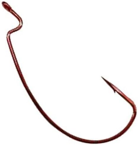 Worm Hook, Size 4/0, Needle Point, Offset Shank, Extra Wide Gap, Ringed Eye, NS Black, 5 per Pack in Kuwait